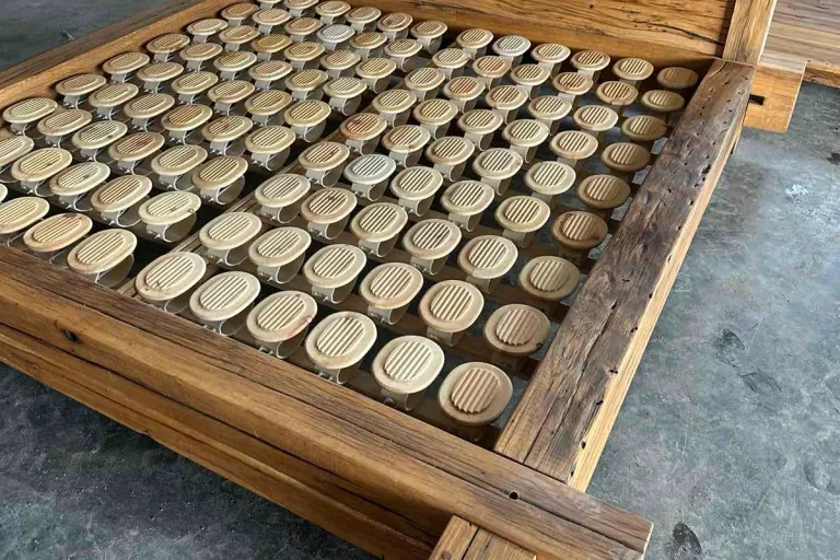 Solid oak bed from series production