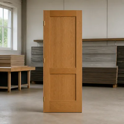 Solid oak door leaf, front view