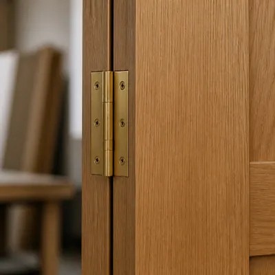 Inset hinge on the door edge