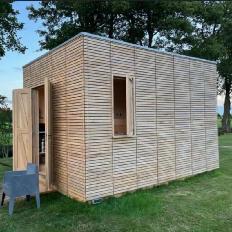 Timber house 6 × 4 m to the customer’s project — Façade with continuous battens