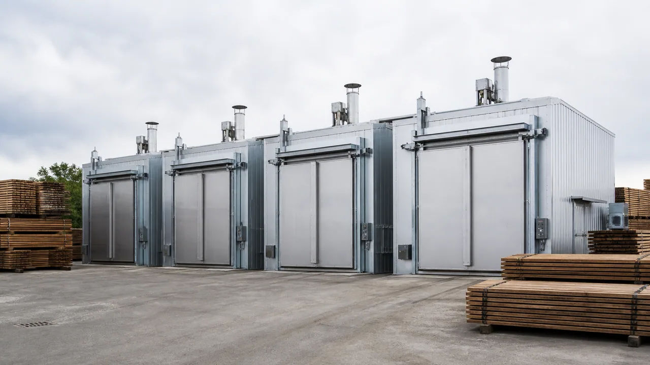 Industrijske komore za su&scaron;enje drva sa slo&zcaron;enim daskama